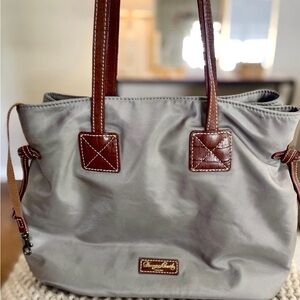Dooney & Bourke Nylon Gray Tote w/ Leather Straps